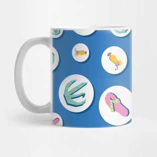 Summer Pop Art Polka Dots Blue And White Mug